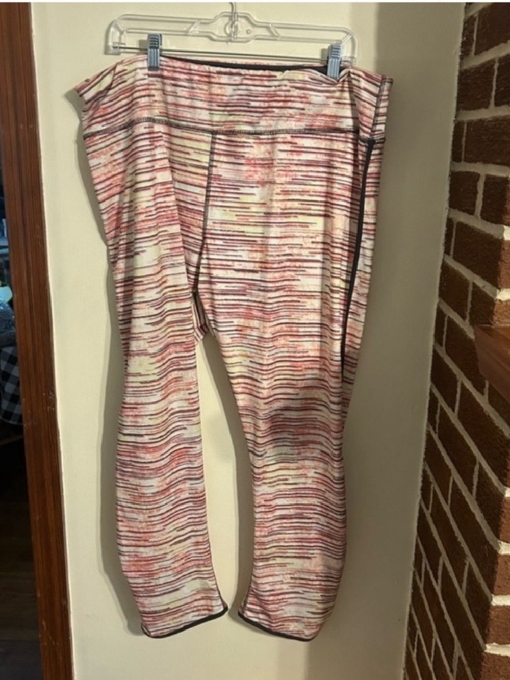 RBX Size 3x pink striped workout exercise leggings